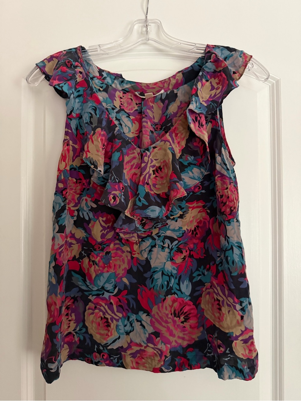 Moulinette Soeurs Multicolor Floral Blouse - Teal, Magenta & Purple
